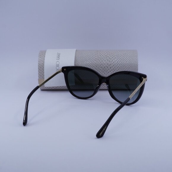 Jimmy Choo AXELLE/G/S 0807 9O Cat Eye Sunglasses - Black/Gold/Grey - Picture 10 of 10